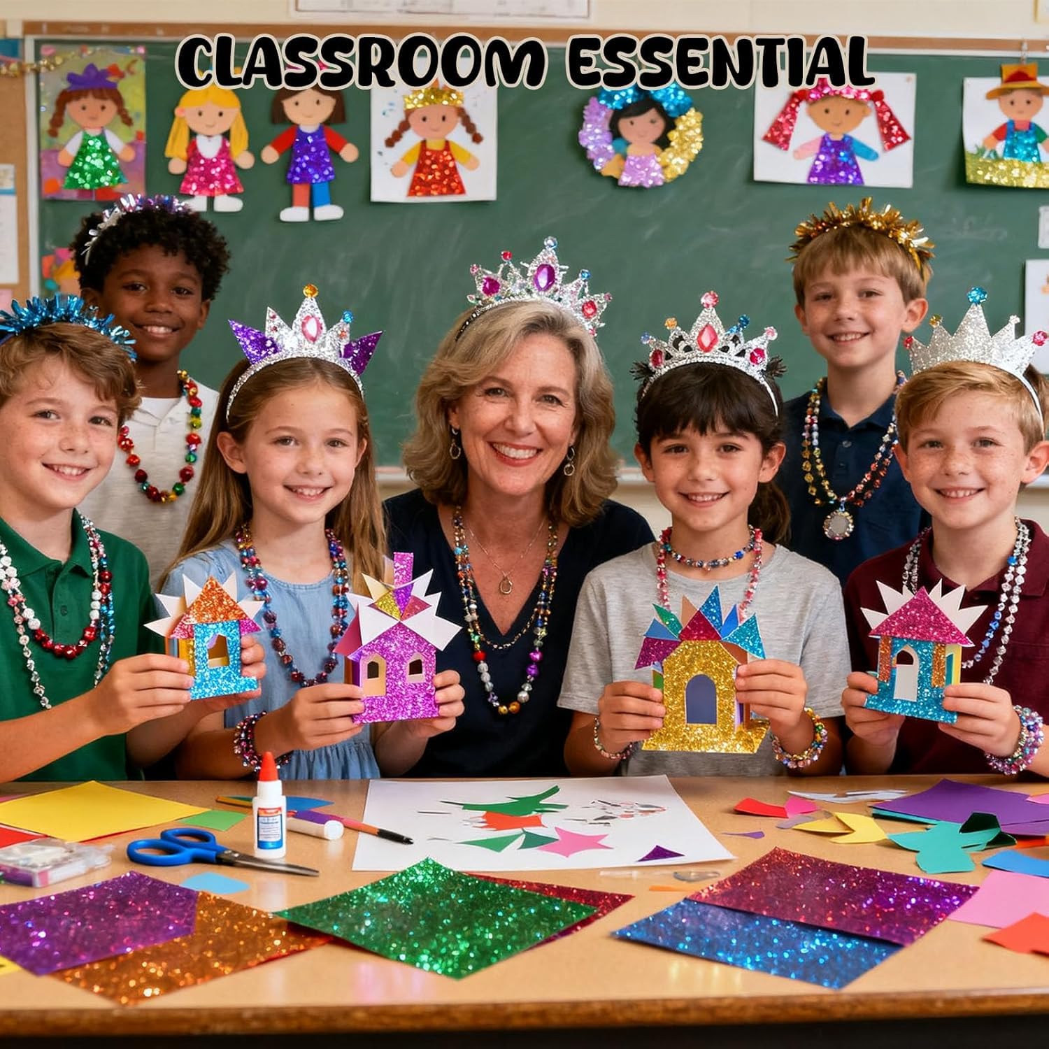 VGOODALL Glitzerpapier zum Basteln, 20 Blatt A4 10 Farben 250g/m² Glitzer Kartonpapier