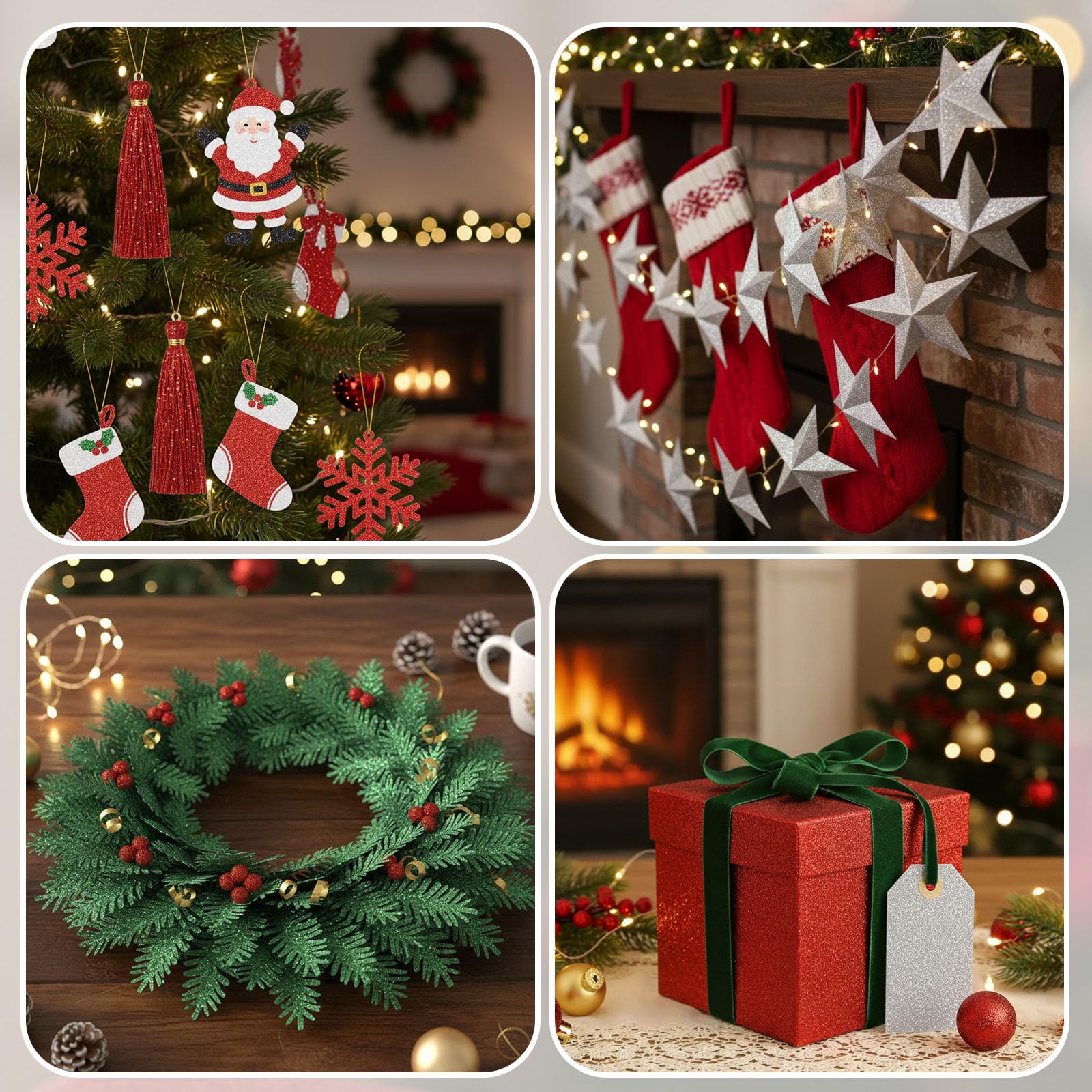 VGOODALL Glitzerpapier zum Basteln, 20 Blatt A4 10 Farben 250g/m² Glitzer Kartonpapier