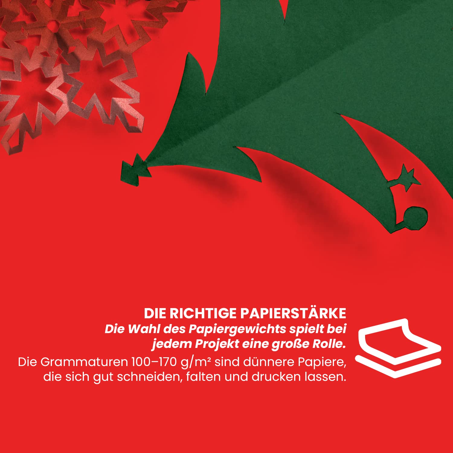 Netuno 25x Kreativ-Papier Weihnachten DIN A4 210 × 297 mm 5- farbig sortiert Bastel-Papier